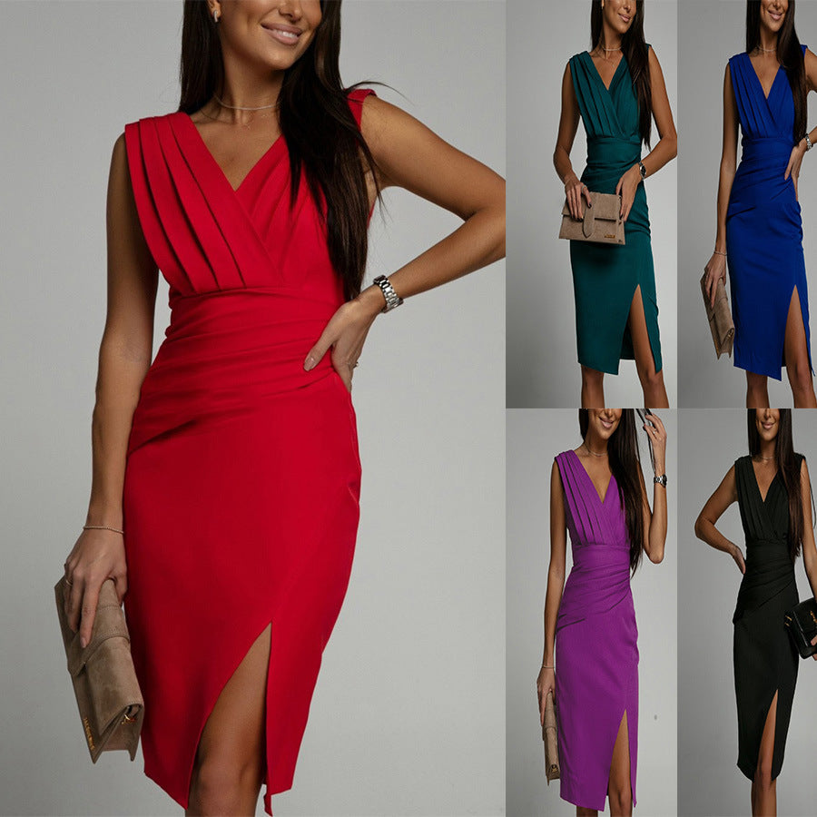 Robe d’Été Sans Manches à Fente